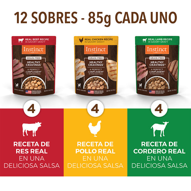 HEALTHY CRAVINGS MIX DE RECETAS 12 PIEZAS (RES, POLLO Y CORDERO) (PERROS)