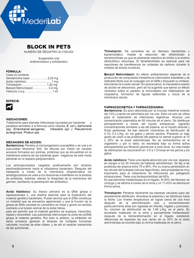 BLOCK IN PETS SUSPENSIÓN ORAL MEDERILAB