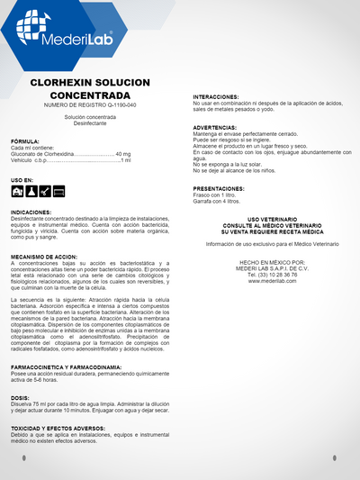 CLORHEXIN SOLUCIÓN CONCENTRADA - MEDERILAB