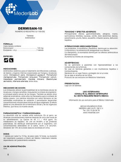 DERMISAN-10, MEDERILAB