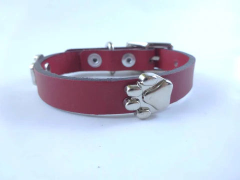 COLLAR DE PIEL CON APLICACIONES METALICAS (2 CM DE ANCHO)