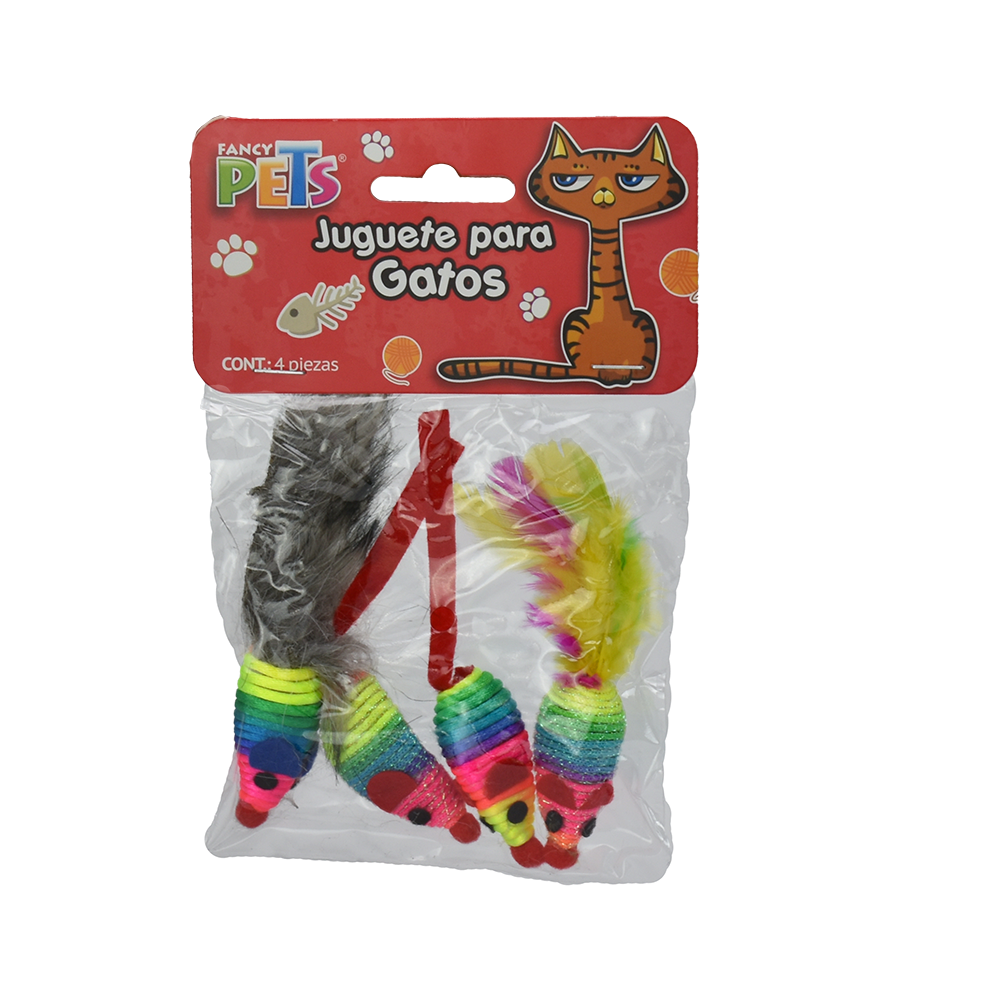 JUGUETE RATON FANCY PETS - 4 PZ