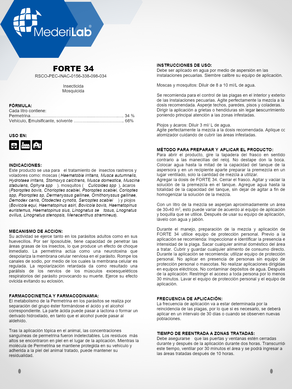 FORTE-34 CONCENTRADO EMULSIONABLE MEDERILAB