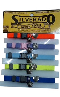 BLISTER PARA GATO 5PZS 12MM RANGO 16 A 26CM LISO Y ESTAMPADO - SILVERADO