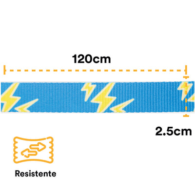 CORREA RELAMPAGO - AZUL CIELO - JACK PET STYLE