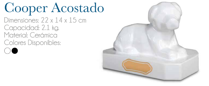 URNA DE CERAMICA MODELO COOPER ACOSTADO