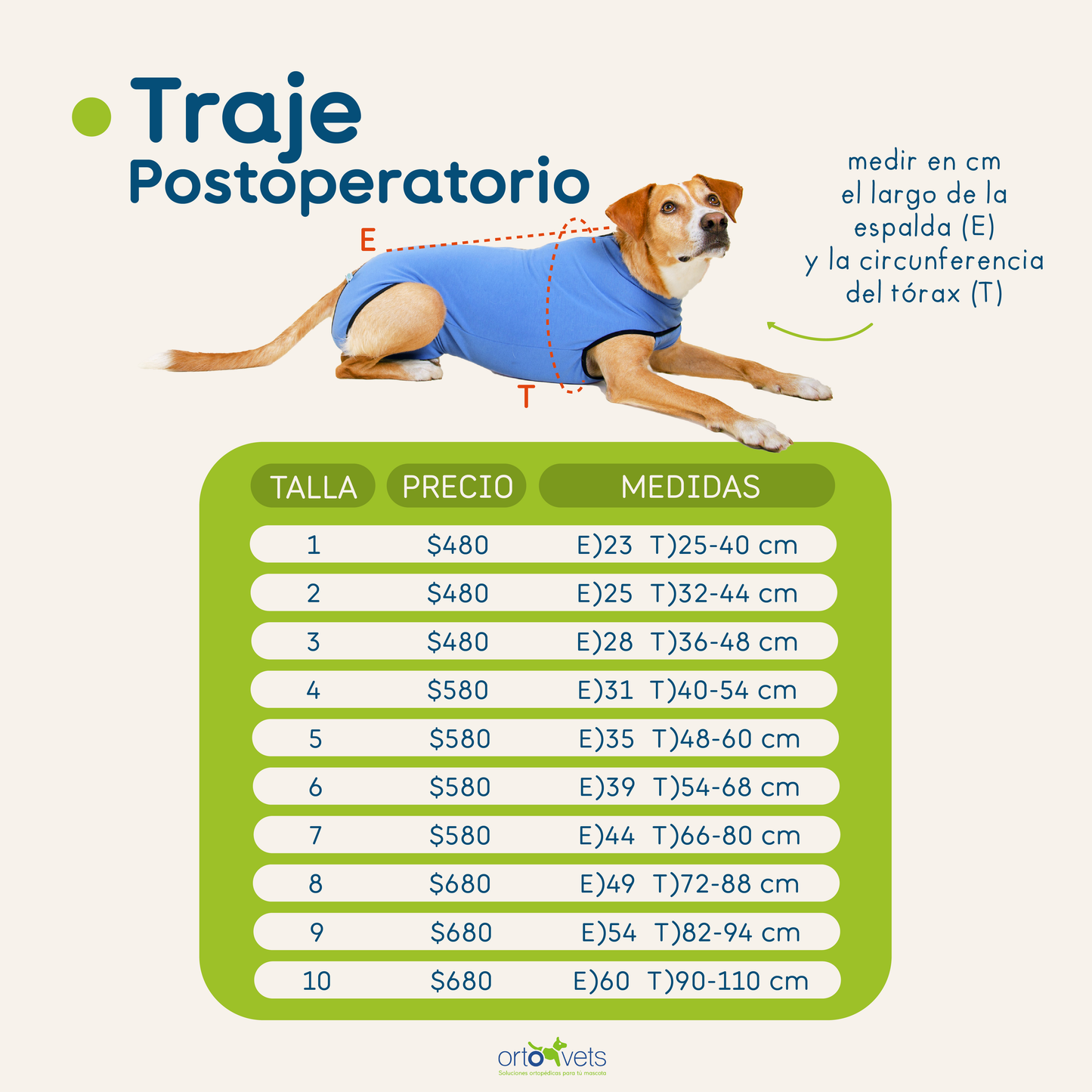 Traje Postoperatorio ORTOVETS