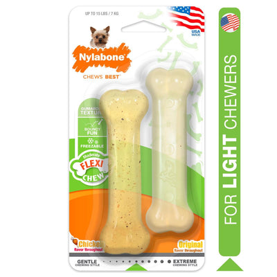 Nylabone Juguete Flexi Chew Twin-Pak Pollo/Original