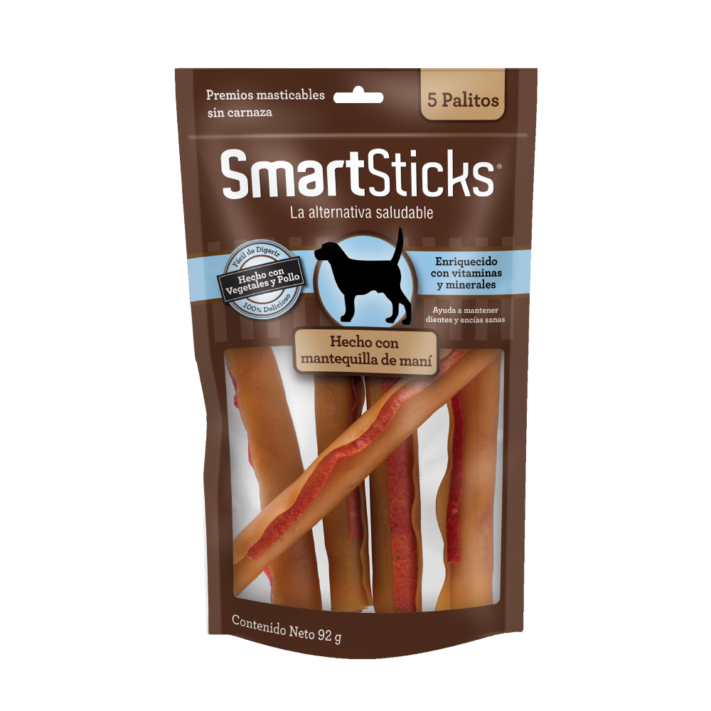 SmartBones Sticks Cacahuate 5 Palitos