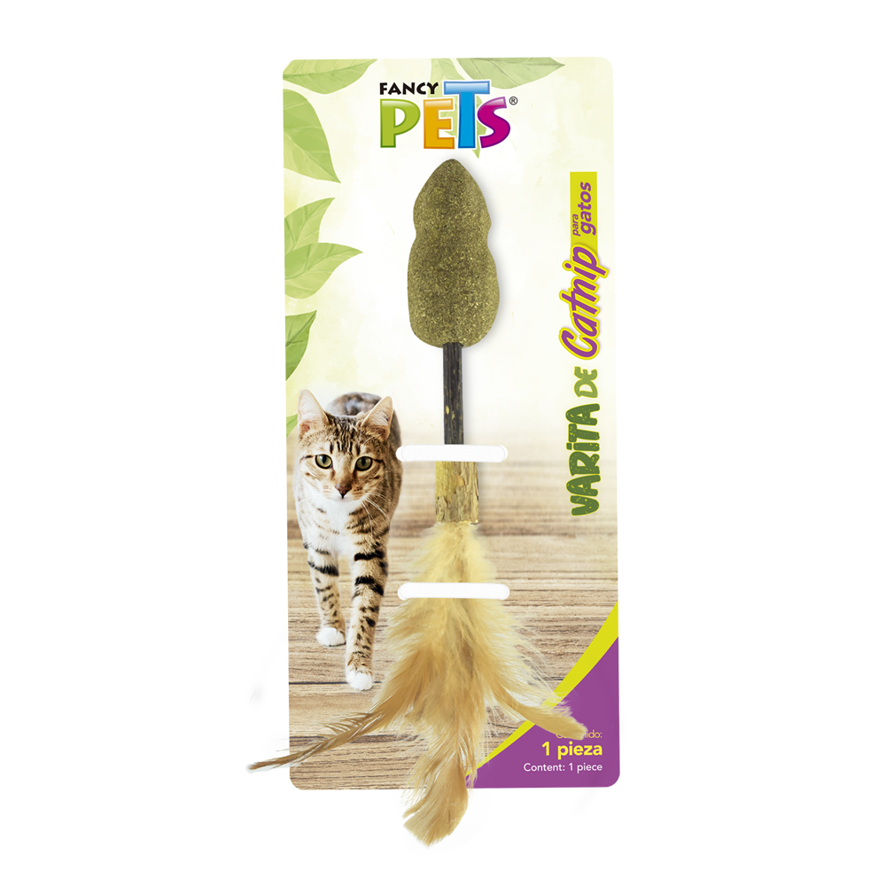 VARITA DE CATNIP C/PLUMA FANCY PETS