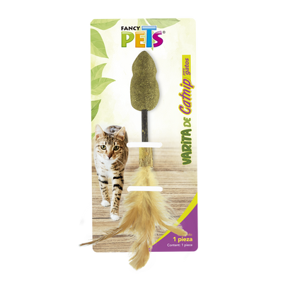 VARITA DE CATNIP C/PLUMA FANCY PETS