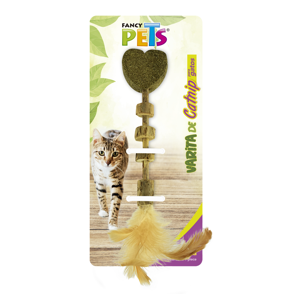 VARITA DE CATNIP C/PLUMA FANCY PETS