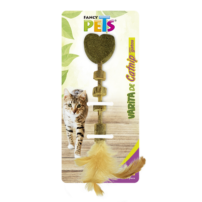 VARITA DE CATNIP C/PLUMA FANCY PETS