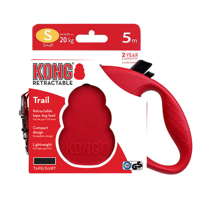 KONG Correa Retractil Trail Roja