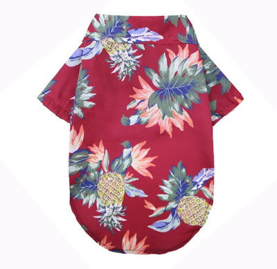 Paw Pets- Playera Hawaiana rojo