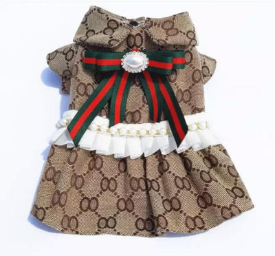 Paw Pets- Vestido Gucci café