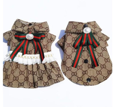 Paw Pets- Vestido Gucci café