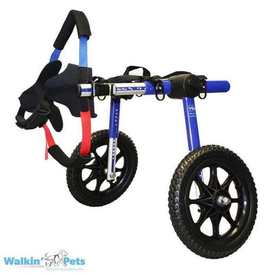 Walkin Pets Silla de Ruedas Azul Mediana/Grande con puntales y ruedas rellenas de espuma