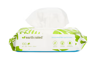 Earth Rated-Toallitas húmedas para perros sin fragancia